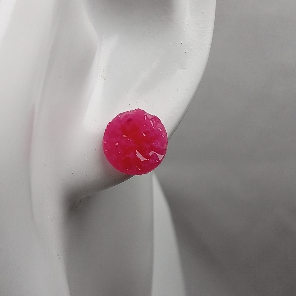 5/$25 Pink Druzy Stud Earrings